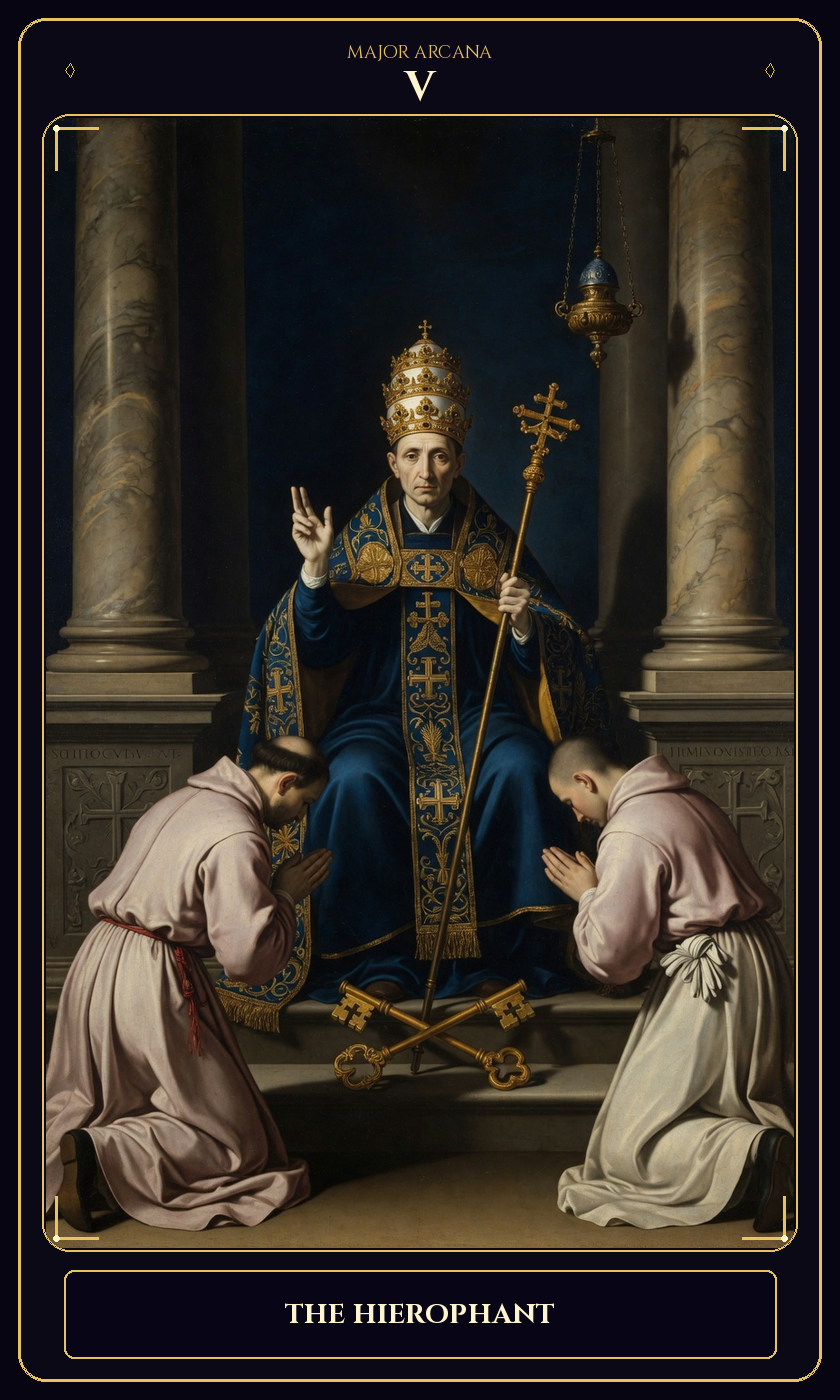 The Hierophant tarot card — Javane number 5 in the Flawless Gem deck