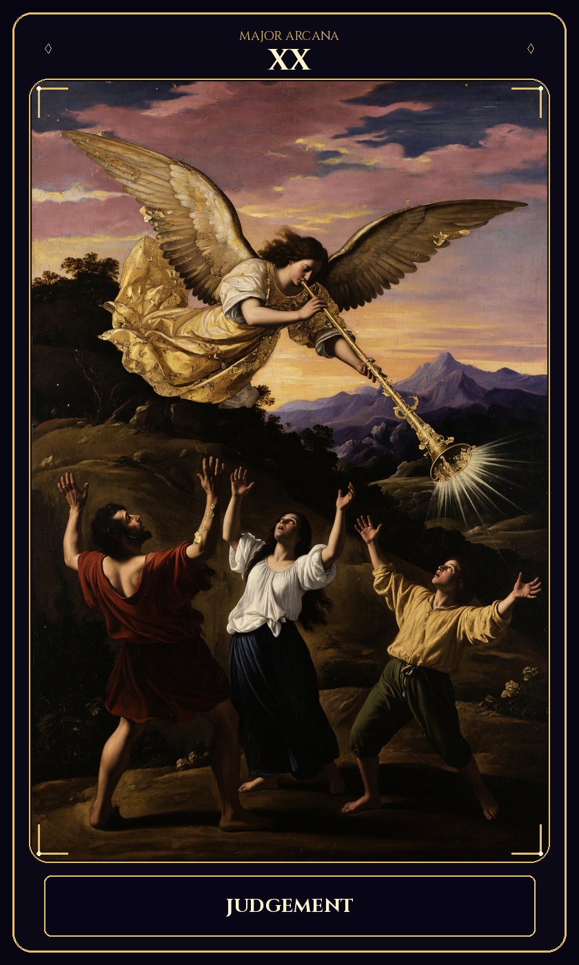 Judgement tarot card — Javane number 20 in the Flawless Gem deck