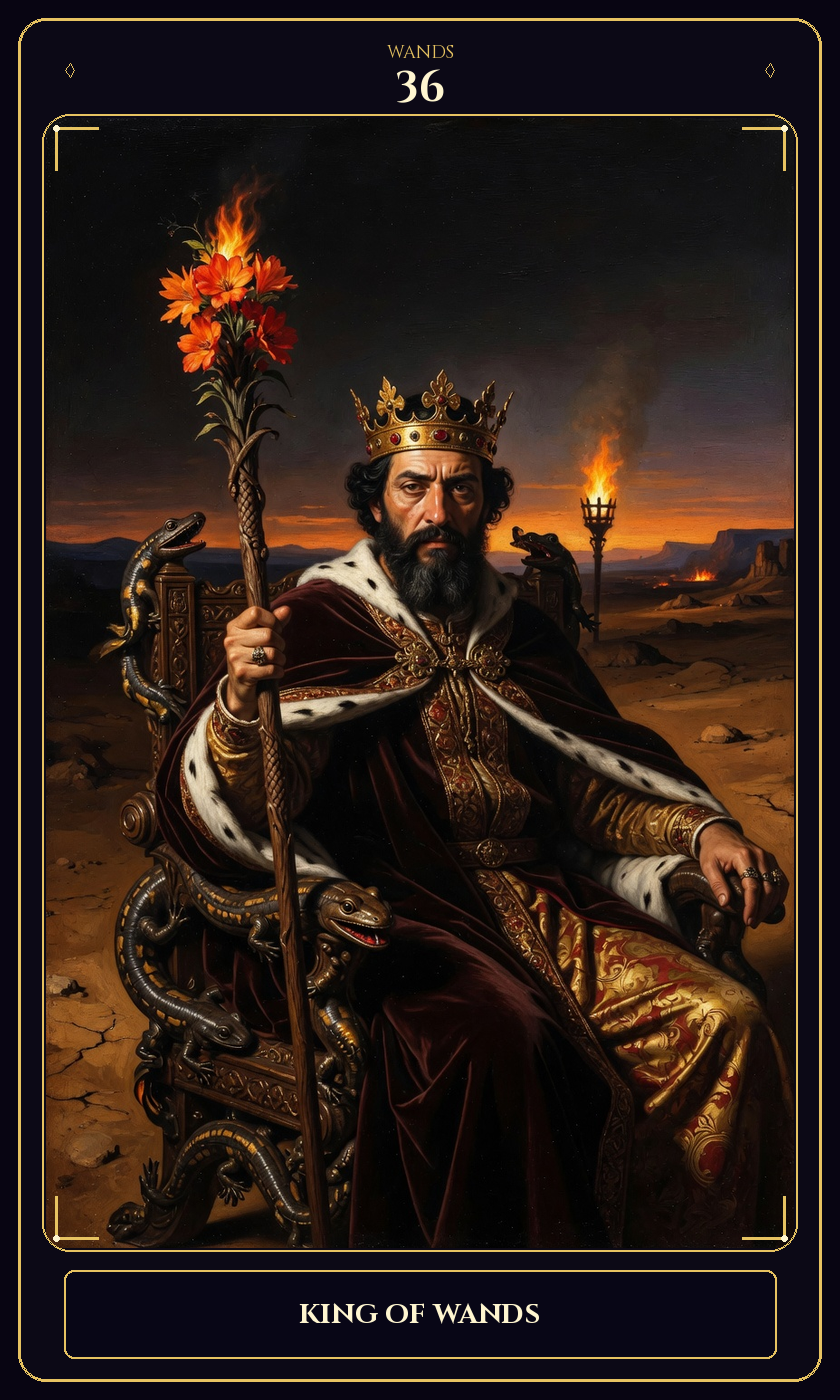 King of Wands tarot card — Javane number 36 in the Flawless Gem deck